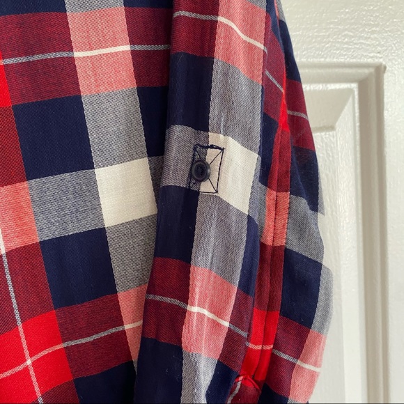 Tommy Hilfiger Plaid Long Sleeve Button Down Top - Picture 4 of 5